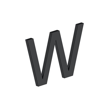 4 LETTER W, E SERIES W/ RISERS, STAINLESS STEEL In Paint Black